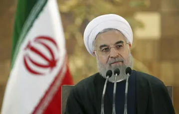 Prezydent Iranu Hassan Rouhani na konferencji prasowej w Teheranie. Iran, 17.01.2016 r. /  / Fot. Ebrahim Noroozi/AP Photo/FOTOLONK/EASTNEWS