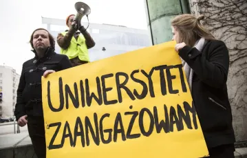 Ubiegłoroczny protest studentów Uniwestytetu Warszawski. Fot: Maciej Łuczniewski/REPORTERego. / 