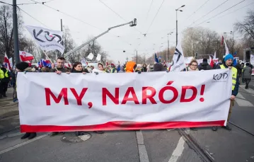 Marsz KOD w obronie Lecha Wałęsy, Warszawa, 27 lutego 2016 r. /  / fot. East News