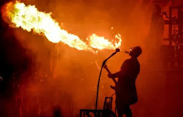 Koncert Rammstein w Paryżu w 2016 r. Fot. Reynaud Julien/APS-Medias/ABACA/EAST NEWS / 