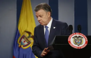 Prezydent Kolumbii Juan Manuel Santos / / Fot. Fernando Vergara/AP/FOTOLINK/EASTNEWS