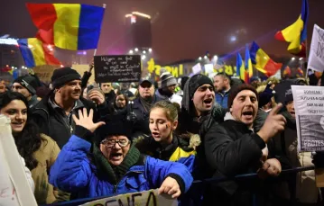 Protesty w Rumunii. Fot: / AFP PHOTO / Daniel MIHAILESCU / 