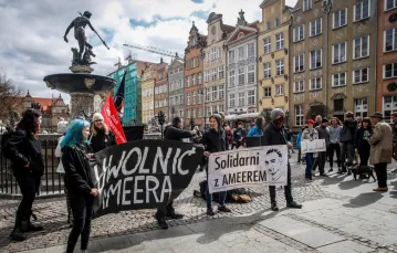 Demonstracja w sprawie deportacji Ameera Alkhawlany w Gdańsku, 09.04.2017 r. / /  Fot. Karolina Misztal / REPORTER
