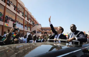 Prezydent Macky Sall z prezydentem Emmanuelem Macronem podczas wizyty francuskiego przywódcy w Senegalu, Dakar, luty 2018 r. / Fot. Ludovic Marin / AFP Photo / East News / 