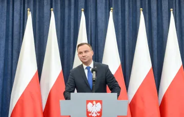 Oświadczenie prezydenta Andrzeja Dudy w sprawie ustawy o IPN. 6.02.2018 r. / Fot. Jacek Dominski/REPORTER