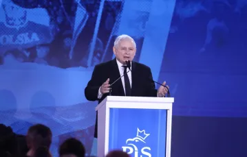 Jarosław Kaczyński na kongresie PiS, Warszawa, 14 kwietnia 2018 r. / Fot. Stanisław Kowalczuk / East News / 