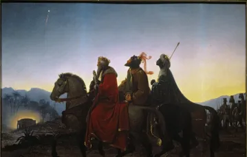 Trzej Królowie w drodze do Betlejem, Leopold Kupelwieser, 1825 r. Pałac Liechtenstein, Wiedeń / /  akg-images/EAST NEWS