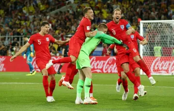 Radość angielskich piłkarzy po zwycięstwie z Kolumbią / Fot. O.Behrendt / imago / Contrast / EAST NEWS / 