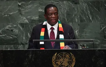 Prezydent Zimbabwe Emmerson Mnangagwa na sesji Zgromadzenia Ogólnego ONZ, Nowy Jork, 26 września 2018 r. / Fot. Angela Weiss / AFP / East News / 