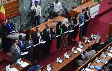 Nowo mianowani ministrowie Etiopii składają przysięgę, Addis Abeba, 16.10.2018 r. / FOT. STRINGER/AFP/East News / 