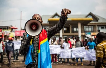 Manifestacja opozycji po ogłoszeniu, że wybory prezydenckie w Kongu zostały przełożone, Goma, 21 grudnia 2018 r. / Fot. PATRICK MEINHARDT / AFP / EAST NEWS / 