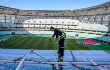 Przygotowania do finału Ligi Europy na stadionie w Baku, 27 maja 2019 r. /  Fot. Yuri Kadobnov / AFP / East News / 