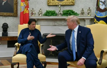 Spotkanie pakistańskiego premiera Imrana Chana i prezydenta USA Donalda Trumpa, Waszyngton, 22 lipca 2019 r. /  / FOT. NICHOLAS KAMM / AFP / East News