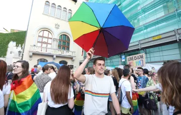  Manifestacja solidarności ze społecznością LGBT+ "Kraków wolny od nienawiści", lipiec 2019 r. / Fot. Jan Graczyński / East News / 