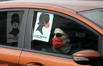 Protest samochodowy przeciwko projektowi ustawy „Zatrzymaj aborcję”. Warszawa, 14 kwietnia 2020 r./ FOT. Jakub Kaminski/East News / 