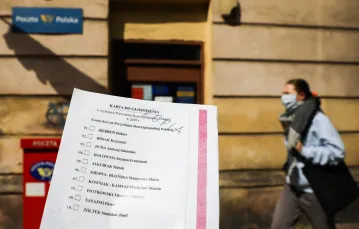 Kopia karty do głosowania w wyborach prezydenckich. Kraków, 2 maja 2020 r. / FOT. Beata Zawrzel/REPORTER / 