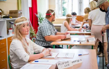 Pierwsza tura wyborów prezydenckich w reżimie sanitarnym, Reda, 28 czerwca 2020. Fot. Marcin Bruniecki/REPORTER / 
