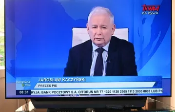 Jarosław Kaczyński w Telewizji Trwam na dwa dni przed wyborami prezydenckimi, 10 lipca 2020 r. / FOT. Wojtek Laski/East News / 