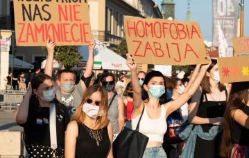 "Nigdy nie bedziesz sama" - manifestacja solidarności z zatrzymaną aktywistką Margot w Lublinie, 9 sierpnia 2020 r. / Fot. Krzysztof Radzki / East News / 