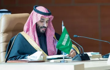 Książę Mohammed ibn Salman na naradzie Rady Państw Zatoki Perskiej w saudyjskiej al-Uli, 5 stycznia 2021 r. Fot. Saudi Press Agency /Xinhua News/East News / 
