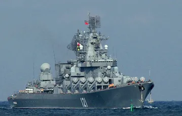 Krążownik Moskwa na Morzu Czarnym, lipiec 2013 r. / / fot. VASILIY BATANOV / AFP / East News