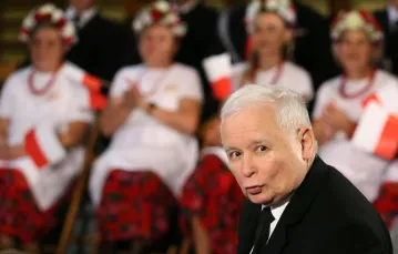 Jarosław Kaczyński na spotkaniu z mieszkańcami Grójca / TOMASZ RADZIK/AGENCJA SE/East News / 