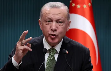 Prezydent Turcji Recep Tayyip Erdoğan w Ankarze, 6 czerwca 2022 r. Fot. ADEM ALTAN/AFP/East News / 