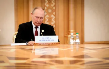 Władimir Putin na szczycie Kaspijskim w Turkmenistanie, Aszchabad, 29 czerwca 2022 r. / FOT. SalamPix/ABACA/Abaca/East News / 
