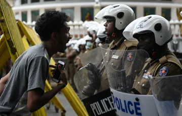 Antyrządowe protesty na Sri Lance, 22 lipca 2022 r. FOT. ARUN SANKAR/AFP/East News / 