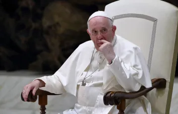 Papież Franciszek podczas audiencji generlanej, Watykan 17 sierpnia 2022 r. / FOT. Photo by Grzegorz Galazka/Mondadori Portfolio/Sipa USA/EASTNEWS / 