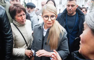 Julia Tymoszenko na spotkaniu z sympatykami. Kijów, październik 2018 r. / STEPAN FRANKO / EPA / PAP