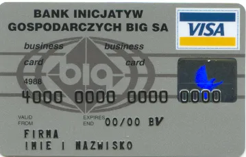 Pierwsza w Polsce karta płatnicza w systemie Visa wydana przez BIG Bank Gdański  25 maja 1991 r. /fot. Bank Millenium / 