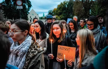 „Odzyskajmy nasz Kościół” – protest katolików pod kurią biskupią w Krakowie, 10 października 2019 r. / JACEK TARAN