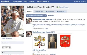 Profil Benedykta XVI na portalu społecznościowym Facebook / 