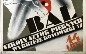 Felicja Lilpop, plakat „Bal Szkoły Sztuk Pięknych” (1931). Muzeum Etnografii i Rzemiosła Artystycznego we Lwowie. / Repr. Piotr Jamski