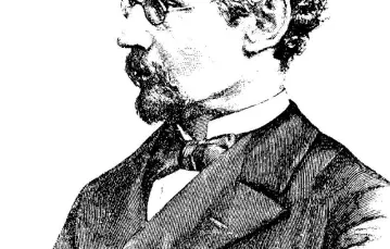 Bolesław Prus (wł. Aleksander Głowacki, 1847-1912): rycina Józefa Holewińskiego na frontyspisie pierwszego wydania "Lalki" (1890). / 