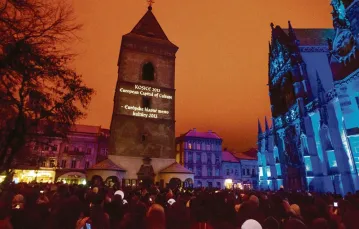 20 stycznia 2013 r. w centrum Koszyc odbyła się ceremonia otwarcia festiwalu „Europejska Stolica Kultury 2013”, w której wzięło udział kilkadziesią tysięcy mieszkańców. / Fot. MATERIAŁY PRASOWE