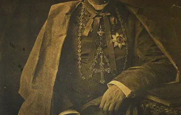 Abp Władysław Michał Zaleski (1852–1925), delegat apostolski w Indiach, patriarcha Antiochii. Reprodukcja portretu wiszącego w seminarium w Kandy / Repr. Piotr Kłodkowski
