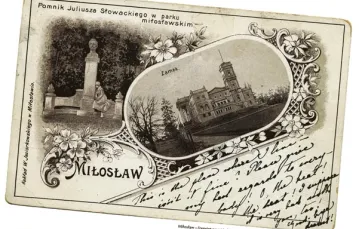 Okładka dodatku, na fot. Miłosław (reprint pocztówki sprzed 1905 r.; wydawca J. Jeziorkowski w Miłoslawiu; ze zbiorów R. Klimczaka) / 