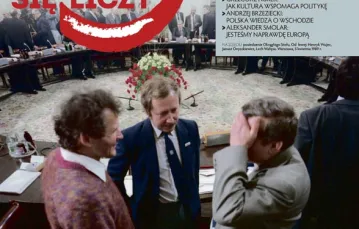 Na fot.: posiedzenie Okrągłego Stołu. Od lewej: Henryk Wujec, Janusz Onyszkiewicz, Lech Wałęsa. Warszawa, 5 kwietnia 1989 r. / Fot. Maciej Billewicz / FORUM