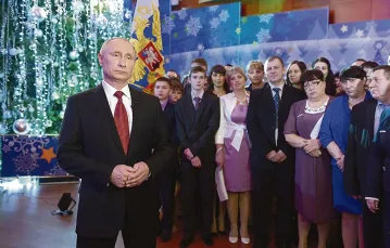Prezydent Władimir Putin wygłasza orędzie noworoczne w Chabarowsku. 31 grudnia 2013 r. / Fot. Aleksey Nikolskyi / RIA NOVOSTI / EAST NEWS
