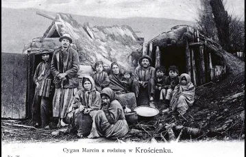 „Cygan Marcin z rodziną w Krościenku”, karta pocztowa, przed 1918 r. / 