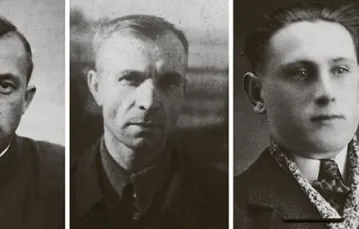 Od lewej: Antoni Skura, Franciszek Wultański, Zygmunt Dąbkowski (trzech akowców infiltrujących pułtuski UB) oraz Zbigniew Deptuła, szef PUBP Pułtusk / Fot. IPN x 4