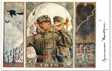 Ukraińska pocztówka z 1918 roku upamiętniająca Strzelców Siczowych / Fot. Archiwum Tadeusza A. Olszańskiego