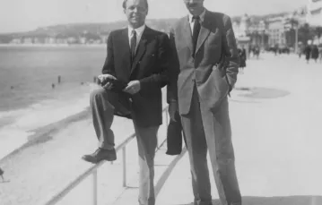 Wacław Felczak (z lewej) i Zygmunt Rosiński w Nicei, 1947 r. / Fot. Ze zbiorów Wojciecha Frazika