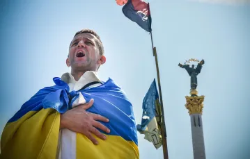 Na kijowskim placu Niepodległości, lipiec 2014 r. / Fot. Sergei Supinsky / AFP / EAST NEWS