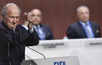 Sepp Blatter po ponownym wyborze na prezydenta FIFA, Zurych, 29 maja 2015 r. / Fot. Michael Buholzer / AFP / EAST NEWS