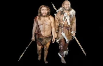 Rekonstrukcja człowieka neandertalskiego i człowieka z Cro-Magnon / Fot. S. Plailly / E. Daynes / SCIENCE PHOTO LIBRARY