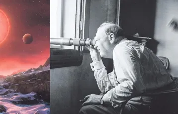 Artystyczna wizja widoku zimnego karła jednej z odkrytych ostatnio planet. Obok: Winston Churchill, Włochy, sierpień 1944 r. / Fot. ESO / M. KORNMESSER, CAPT. TANNER / GETTY IMAGES