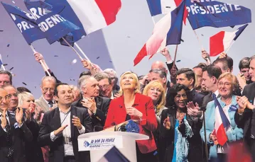 Przewodnicząca Frontu Narodowego Marine Le Pen na wiecu wyborczym w Lille, 26 marca 2017 r. / Fot. Kristina Afanasyeva / SPUTNIK / EAST NEWS